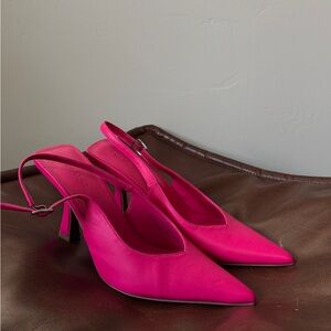 Bright Pink Women's Slingback Heels
